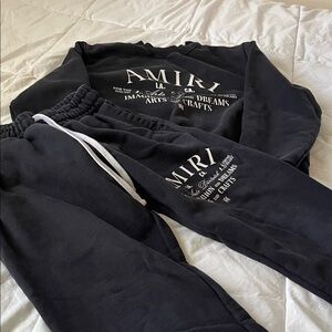 AMIRI gently used Kids Black Joggers and Sweatshirt Set